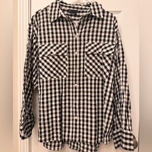 ASOS Oversized Checkered Button Down Shirt Size 8